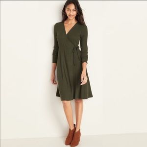 Cozy Ribbed Wrap Dress